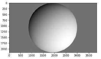 Sphere rendered under lighting direction 2