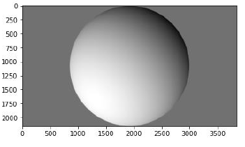 Sphere rendered under lighting direction 3