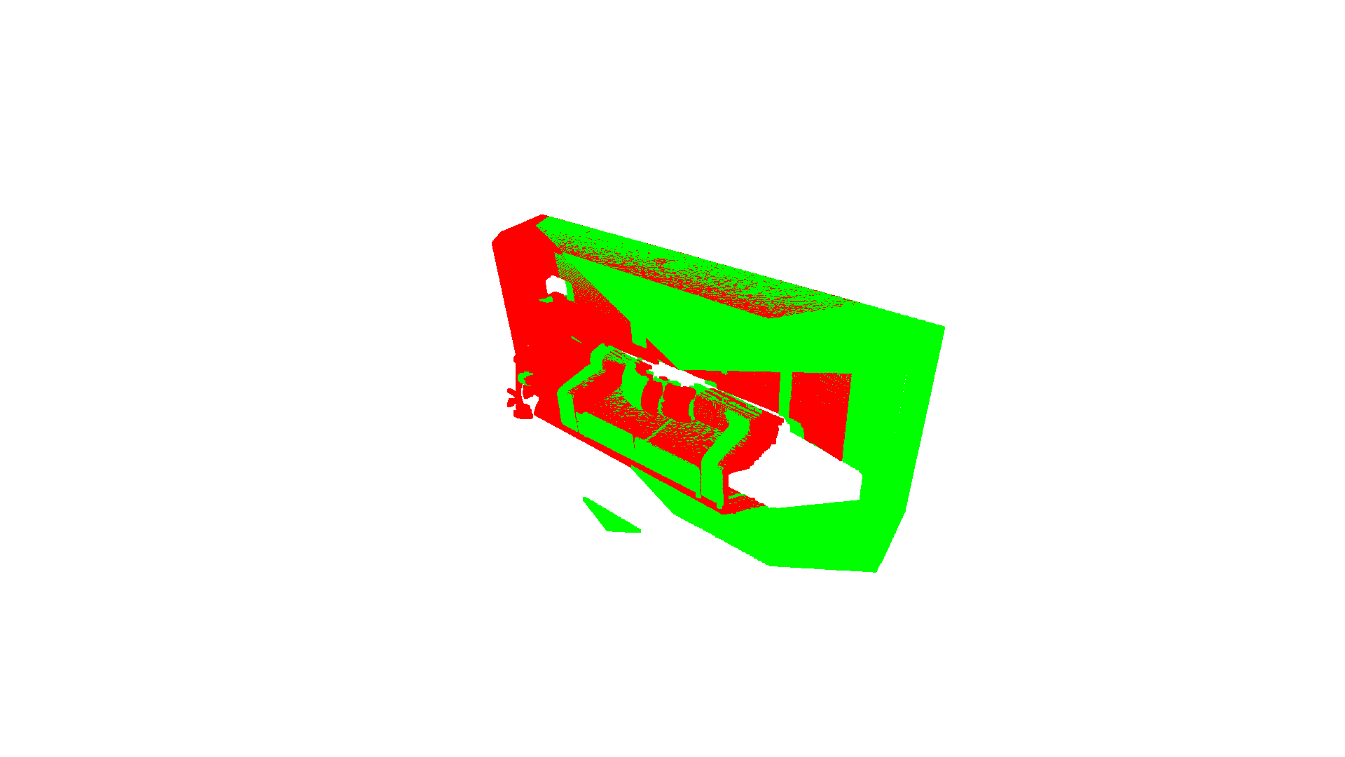 Point clouds of frames 10 and 100 after ICP alignment