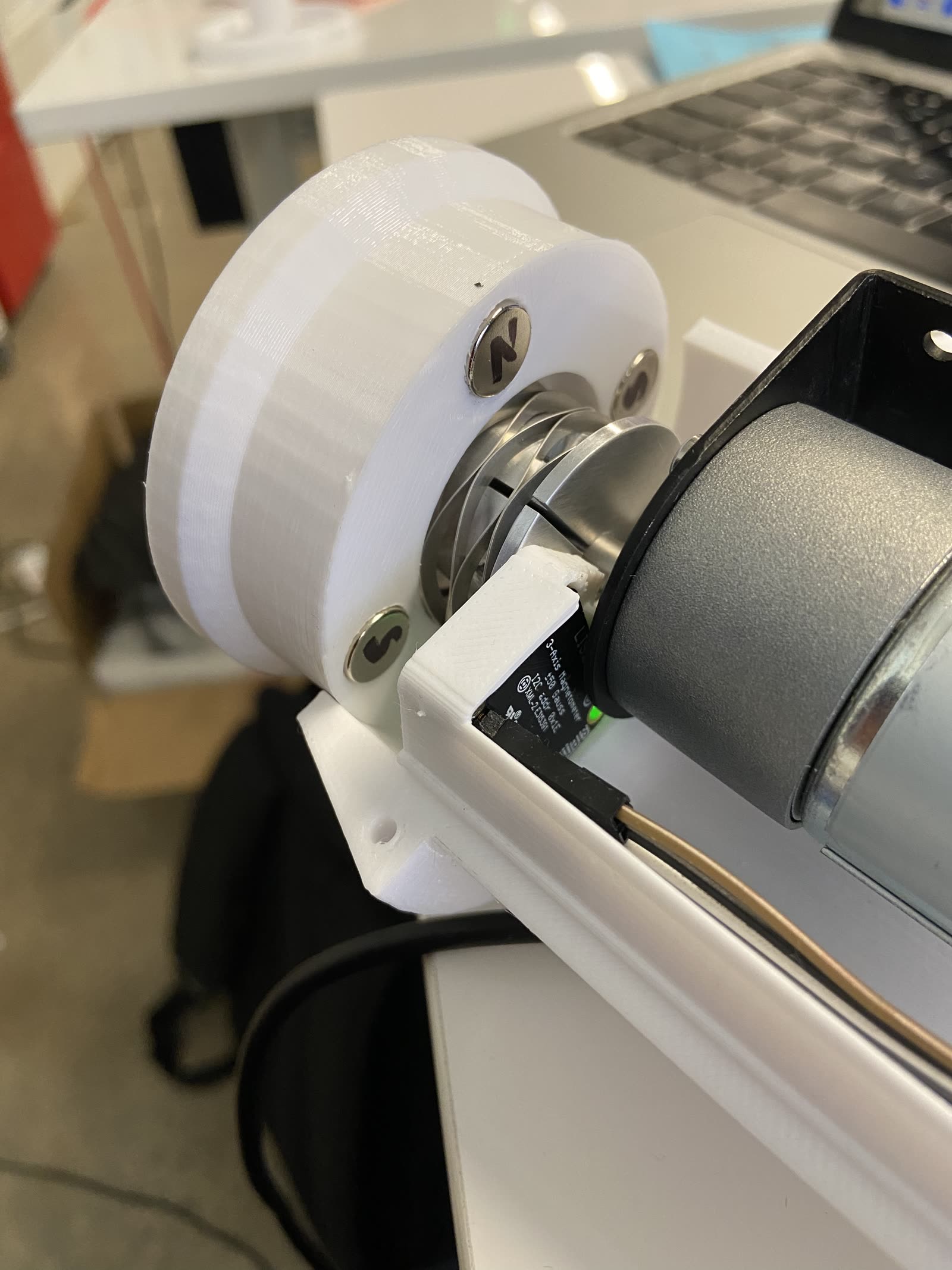 Dynamixel motor joint close-up